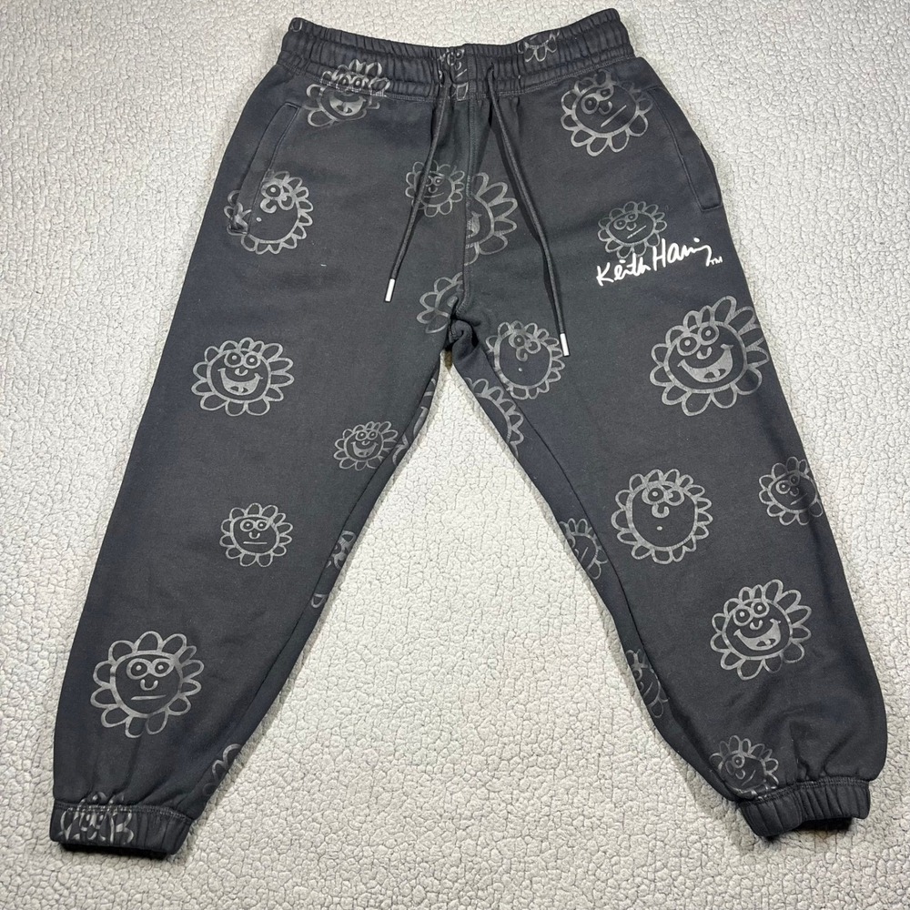 Keith Haring x Shoe Palace Mens Joggers Black All Over Print Sweatpants Medium‎
